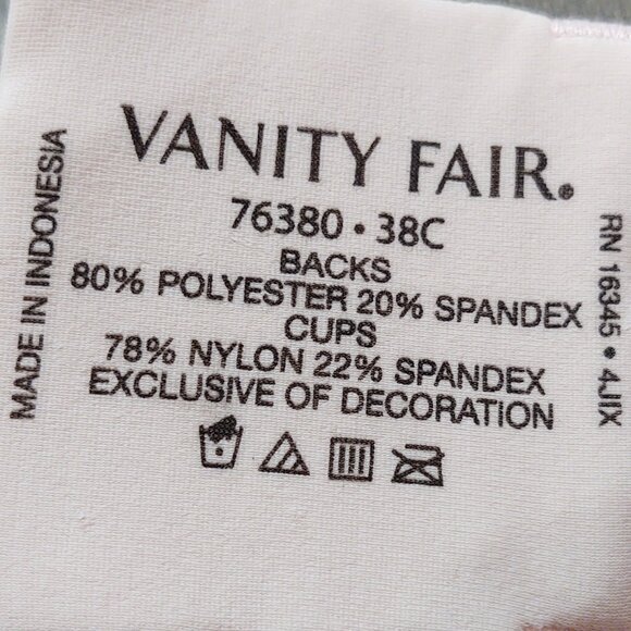 NWT Vanity Fair Beauty Back Underwire Bra Size 38C / 38 C - Picture 16 of 16